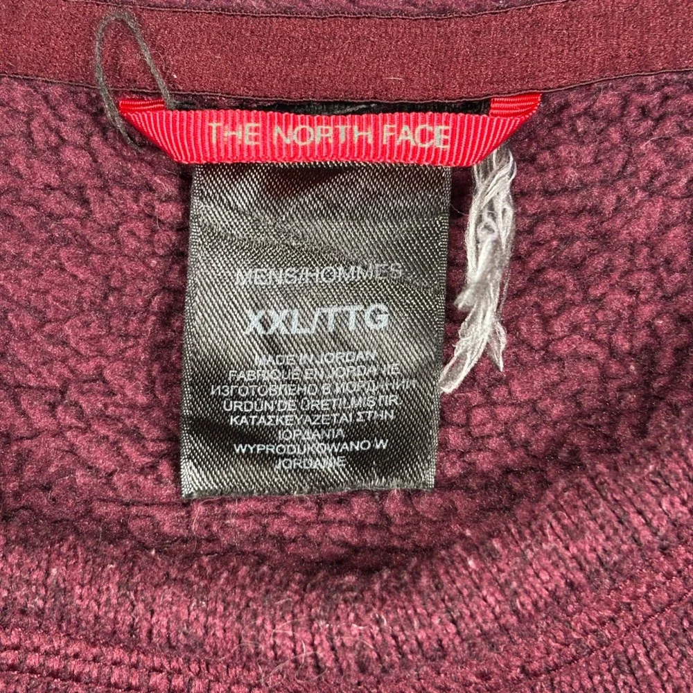 The North Face Gordon Lyons Pullover Mens XXL Burgundy Heather Fleece Sweater